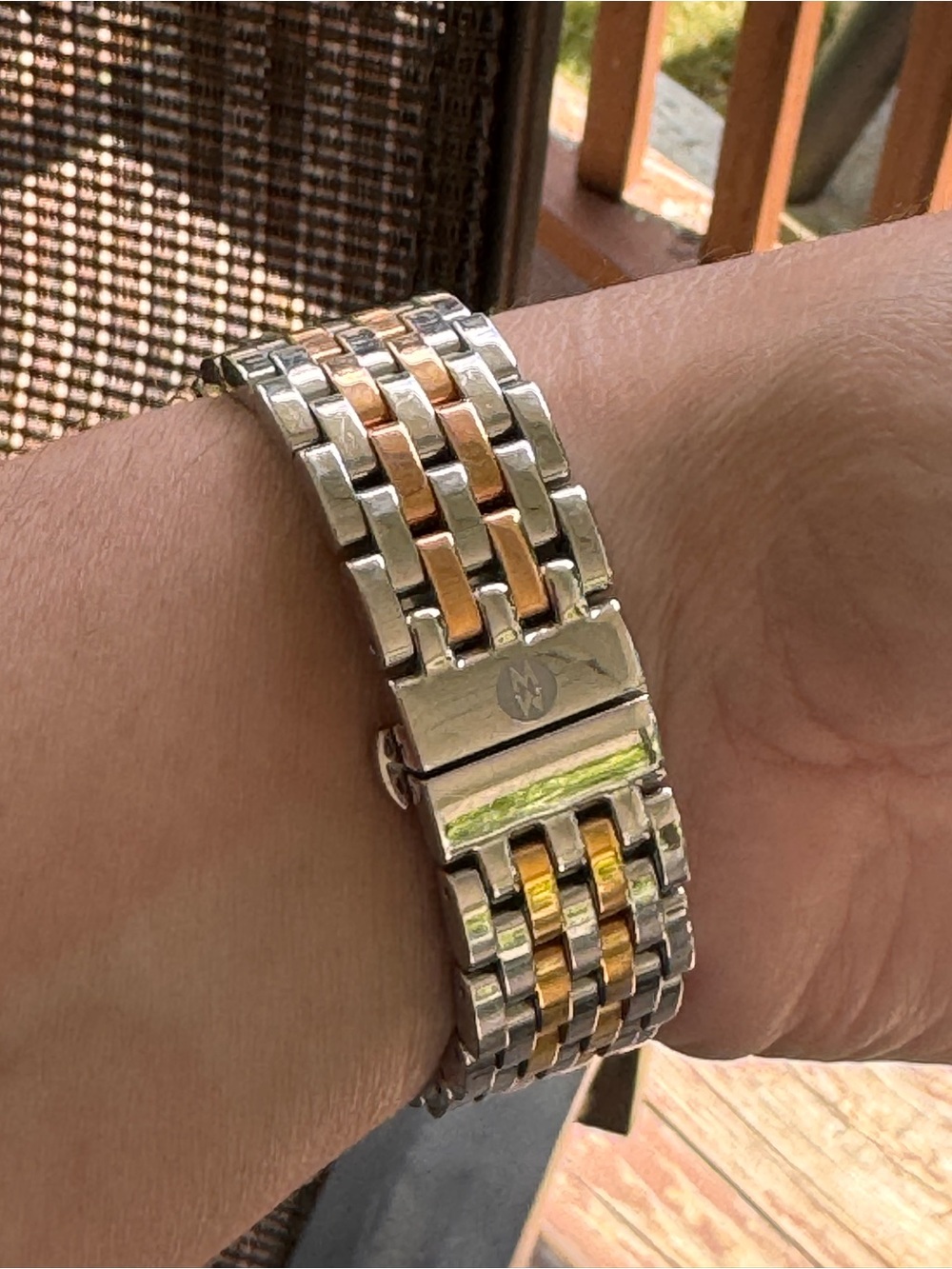 Michele Rose Gold and Silver Two-Tone Deco Chronograph Watch - Picture 9 of 9